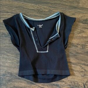 Urban Outfitters Black Ribbed Crop Top